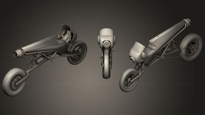 Автомобили и транспорт (Научно-фантастический Гоночный велосипед, CARS_0285) 3D модель для ЧПУ станка